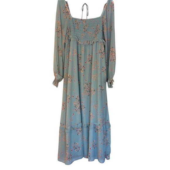 Hatch Blue Floral Midi Dress - Picture 3 of 13